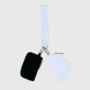 Stylish Dual Pouch Unisex Wristlet Strap Portable Nylon Zipper Keychain Wristlet Detachable Card Bank Mini <b>Change</b> <b>Bag</b> - Product Image 5