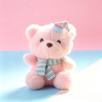 Porte-clés en peluche ours mignon avec chapeau, breloque de sac dessin animé, poupée en peluche, jouet en peluche, cadeau pour enfants, pendentif, personnalisé en usine