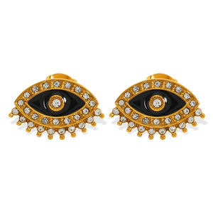 ต่างหูแฟชั่นดีไซน์ตาปีศาจสีทองโลหะผสมสังกะสีเครื่องประดับปาร์ตี้รูปทรงเรขาคณิต - Product Image 5