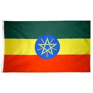 Оптовая продажа с фабрики, этнические наружные подвесные полиэфирные эфиопские флаги с принтом на заказ 3x5 футов