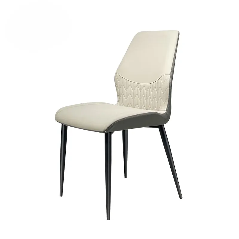 Cadeiras de aço modernas de alta qualidade para sala de jantar, móveis baratos, couro pu, pernas de metal, cadeira para sala de estar com tecido estofado