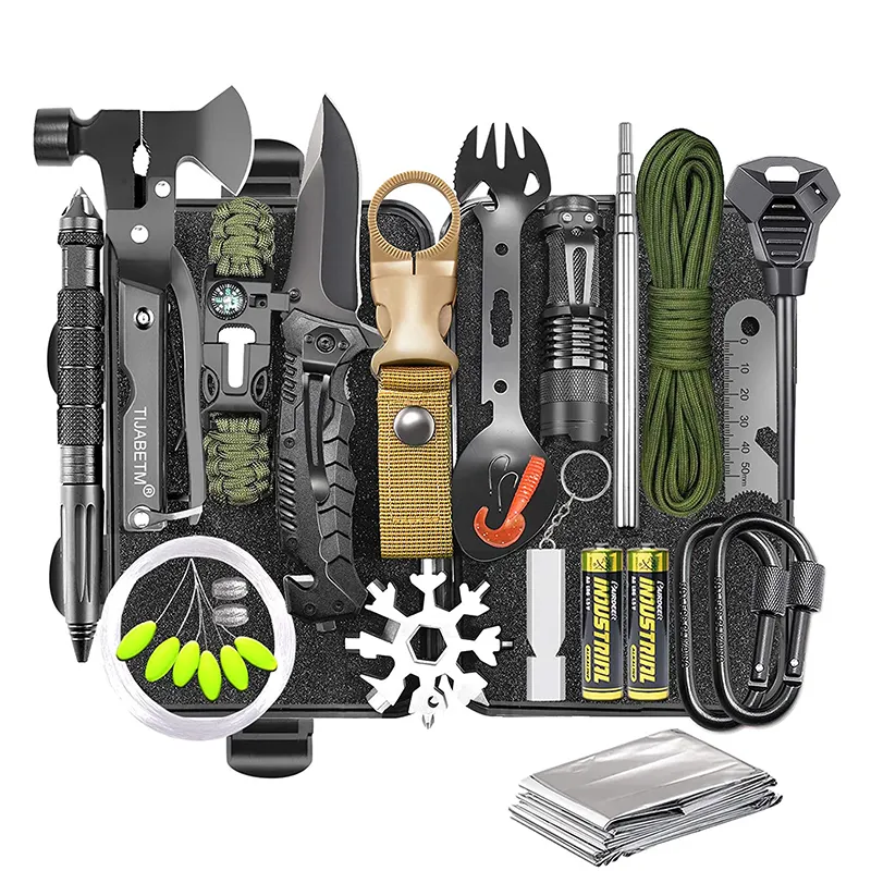 Wholesale OEM Professional Outdoor Survival Kit 31 in 1 Emergency Tool Survival Gear Equipment Best Gift for Dad