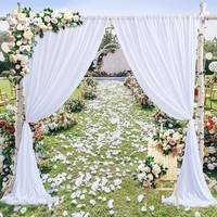 Rideaux de toile de fond en mousseline de soie blanche transparente pour décorations de mariage et de fête d'anniversaire rideaux de toile de fond de mariage et de fête transparents