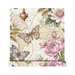 Creation Of Time And Space Peel Stick Wallpaper Floral Pattern Self Adhesive Moisture Proof For Bedroom Wardrobe Decor - Product Image 5