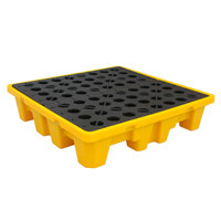 Vente en gros Euro palettes en plastique HDPE anti-fuite simple face 2 voies entrée étanche pour applications de laboratoire et chimiques