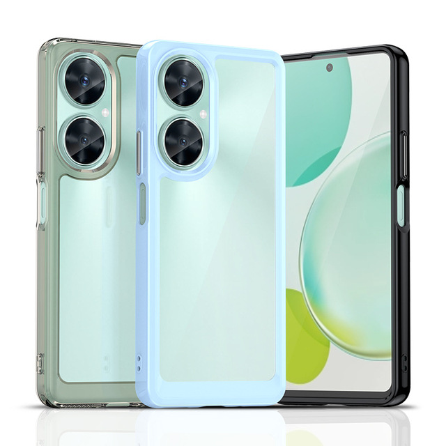 Soft TPU Hybrid Clear PC Back Cover Case for Huawei Nova 9 10 11i Funda With Plating Button
