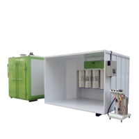 Industrial Elektrik Powder Coating Oven dan Walk-In Spray Booth Powder Coating Kit untuk Manual Powder Coating Plant