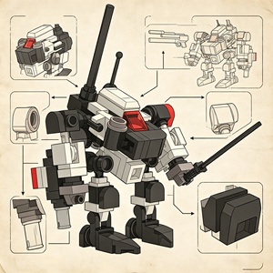 Prototipo de ciencia ficción, juego de bloques de construcción educativos STEM, modelo de soldado tipo 0, robot Mecha, ladrillos de montaje DIY, juguete creativo - Product Image 4