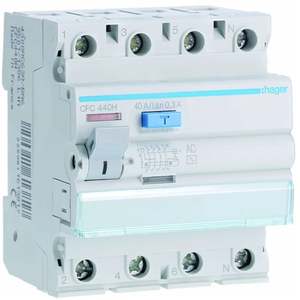 CFC440H Personalizzabile con Hagers RCCB 4P 40A tipo AC 300mA 4 moduli - Product Image 1
