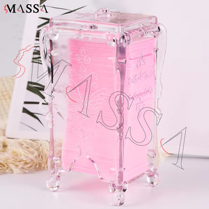 Caja de Almacenamiento Acrílica MASSA para Discos Desmaquillantes y Toallitas para Uñas, Caja de Almacenamiento Extraíble con Diseño de Mariposa, Caja de Plástico Transparente - Product Image 1