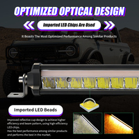 Barre lumineuse LED 14 pouces 300W, double couleur blanc-jaune, pour conduite tout-terrain, lampe de travail, DRL ambre, 12V 24V pour 4x4, ATV, SUV, UTV, camion, pick-up