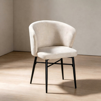 Chaise de salle à manger en métal noir moderne et élégante, de haute qualité, avec un tissu de qualité supérieure, un design ergonomique, une construction durable, Suoteng, pour le salon