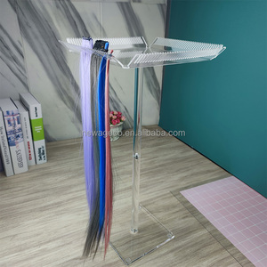 custom tabletop clear acrylic wig stand display hair extensions display stand for salons
