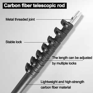 Tubo Telescópico de Fibra de Carbono, Varas Telescópicas de Fibra de Carbono para Limpeza de Calhas - Product Image 2