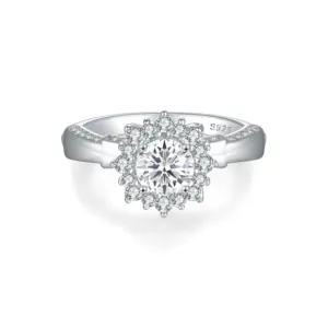 In Voorraad 925 Sterling Zilver Massief 3a Kwaliteit Cluster Cz Diamant Fijne Sieraden Vrouwen Eeuwigheid Ringen Rhodium Vergulde Verlovingsring