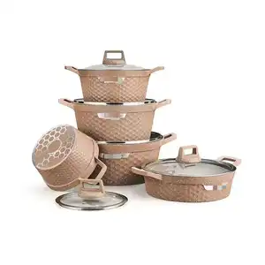 Pink Flower Chinese Style Fashion Stoneware Home Pots Non Stick Casserole Ceramic Ceramic Casserole Set