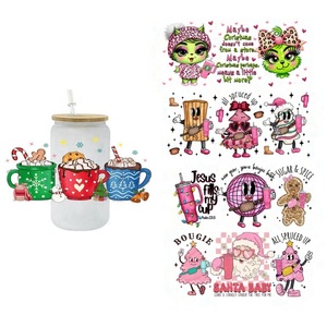 100 + nuova coppa di Natale Natale UV DTF Adesivi 3D Christmas <span class=keywords><strong>Boujie</strong></span> Uvdtf avvolgimenti per tazza da 16OZ - Product Image 1
