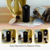 Bougies Pilier LED Artisanales Écologiques Sans Flamme Scintillantes, Fonctionnant sur Piles, en Plastique, avec Télécommande et Minuteur pour la Décoration Intérieure