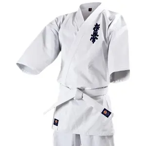 Benutzer definierte weiße Polyester Baumwolle Kampfkunst passt gi Kyokushin Karate Uniform