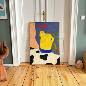 Pintura al óleo abstracta moderna pintada a mano, arte de pared texturizado de gran formato, estilo contemporáneo para decoración de sala de estar y pasillo - Product Image 2