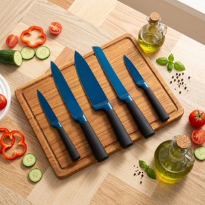 Luxury Kitchen <b>Knife</b> <b>Set</b> Stainless Steel Kitchen Chef <b>Knife</b> <b>Set</b> Blue Titanium <b>Sharp</b> Kitchen <b>Knives</b> <b>Set</b> for Kitchen - Product Image 5