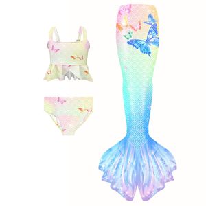 Ensemble de maillots de bain professionnels <span class=keywords><strong>pour</strong></span> <span class=keywords><strong>enfants</strong></span> d'été, motif de queue de sirène de dessin animé, respirant, en élasthanne/polyester, maillots de bain grande taille <span class=keywords><strong>pour</strong></span> filles - Product Image 2