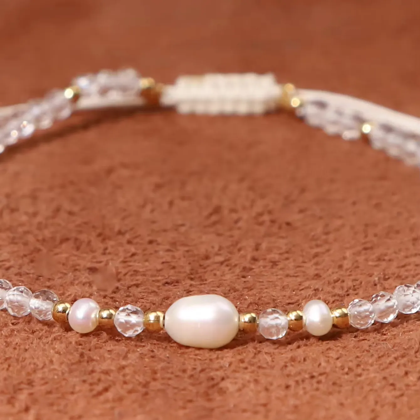 Bestone Boutique hochwertiges Geschenk Stein Kristall Quarz individuelles Heilungskristall-Armband einfacher Schmuck für Mädchen