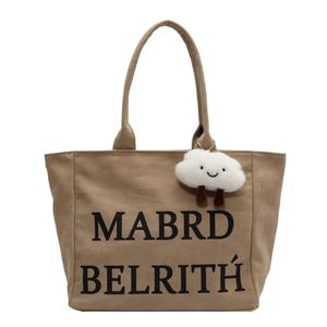 <span class=keywords><strong>Alphabet</strong></span> Print Canvas Tote Bag Zipper Casual Large Capacity Beach Travel Shopping Women's Underarm Bag - Product Image 1