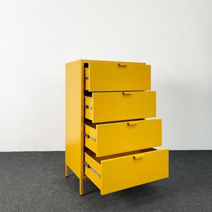 Meuble de rangement moderne en acier à 4 tiroirs, design tendance, multi-usages pour salon et salle à manger - Product Image 5