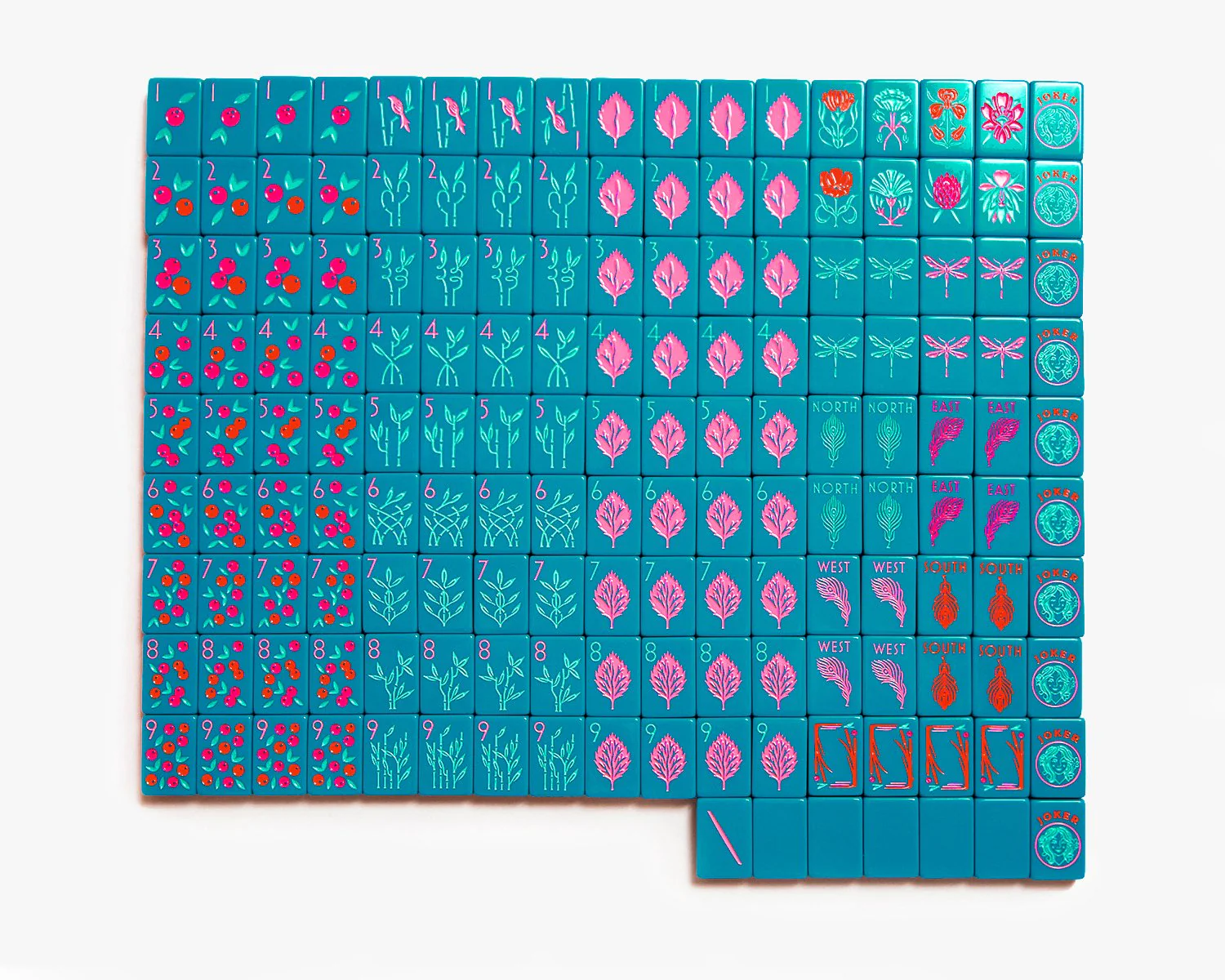 Tuiles de Mahjong turquoise profond