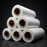 Film étirable en polyéthylène linéaire à faible densité (LLDPE) lisse et transparent, largeur 30 cm et longueur 100 m, pour emballage industriel