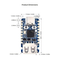 Placa de desarrollo mini P2350-USB-A RP2350A con arquitectura heterogénea de doble núcleo y puerto USB tipo C