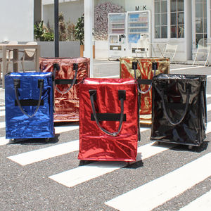 Пользовательские многоразовые полиэтиленовые складные сумки с длинной ручкой для доставки с застежкой-молнией очень большие размеры для логистической сортировки и использования на складе - Product Image 2