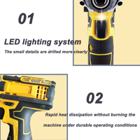 Perceuse électrique sans fil portative certifiée CE OEM, moteur à balais 12V, vitesse variable, batterie lithium rechargeable 2.0AH