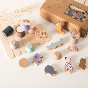 Bloques de Madera para Equilibrio, Juguete de Animales para Reconocimiento de Colores, Rompecabezas Clásico, Entrenamiento de Concentración, Educación Montessori - Product Image 1