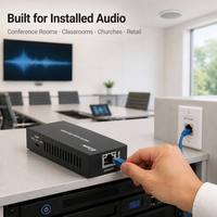 Dante 2CH Analog Audio Encoder Decoder Kit AES67 96kHz 24bit POE Audio Over IP Converter untuk Siaran Ruang Konferensi