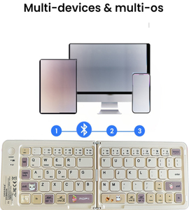 คีย์บอร์ดไร้สายพับได้ MOFII รุ่นมินิ 67 ปุ่ม ดีไซน์น่ารักลายแมว สำหรับแท็บเล็ต Pad Mini - Product Image 2