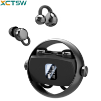 Earbud Nirkabel Q27 Terlaris 2026, Mikrofon TWS BT 6.0 Tahan Air ENC, Headphone Open-Ear Lucu, Ringkas, Dapat Diputar, LED