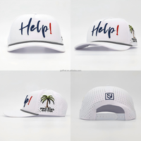 Gorra de Béisbol de 5 Paneles de Poliéster con Logotipo Bordado en 3D Personalizado de Alta Calidad, Impermeable, con Perforaciones Láser en Forma de Hoja para Deportes y Golf