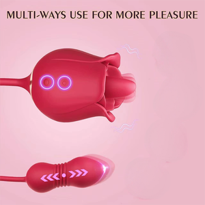 लक्जरी गुलाब क्लिटोरल चूसने वाइब्रेटर दोहरी मोटर शक्तिशाली कंपन नरम सिलिकॉन वयस्क खिलौना - Product Image 2