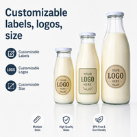 Bouteilles en verre rondes de 250/500/1000 ml (16 oz) pour le sirop d'érable, récipient de stockage alimentaire