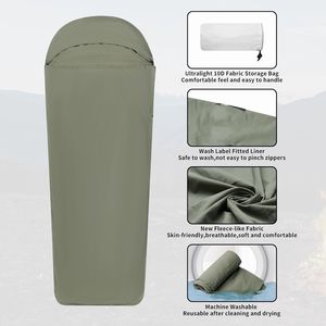 Doublure de sac de couchage souple et lavable ultralégère pour adulte Feuilles de voyage pour sac à dos Hôtel Camping Auberges - Product Image 3
