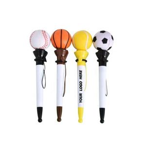Bolígrafo de Plástico Resistente con Forma de Balón Deportivo, Rebote Lento, para Fútbol, Baloncesto, Tenis, Voleibol, Bolígrafos Antiestrés - Product Image 1