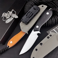 Couteau de survie, de camping, de chasse et de randonnée, lame fixe, manche G10, qualité DIY, acier 8Cr13Mov