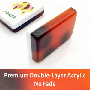 Hot Sale 2-Layer 160 Acrylic Tiles Amber Bamboo American <b>Mahjong</b> <b>Set</b> <b>Mahjong</b> Tiles for Game Eco-Friendly - Product Image 2