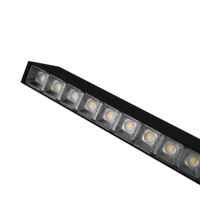 Éclairage LED linéaire à grille pour bureau, restaurant, commerce, avec commande gestuelle, réglage de la luminosité et de la température de couleur