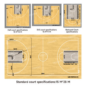 Tragbare Schnellinstallation Wasserdichte Stoßdämpfende Rutschfeste PVC-Basketballmatte mit 10-Jähriger Garantie für den Innenbereich - Product Image 3