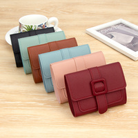 Dompet Koin Wanita Kulit PU Murah Grosir, Model Pendek dengan Tutup, Motif Huruf, Tahan Air