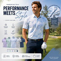 Fournisseur OEM de logos personnalisés Nouveaux designs Hawaï Impression numérique Performance Manches courtes Respirabilité Vintage Mandarin Golf