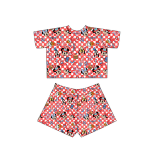 Babylovey Bamboo Fiber RTS Kids 2-Pieces Short Sleeve Print Top and Shorts Outfit Set - Product Image 1